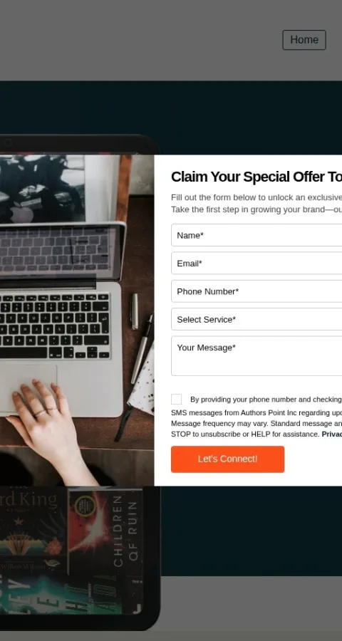 Book Publishing Services Website — view 3