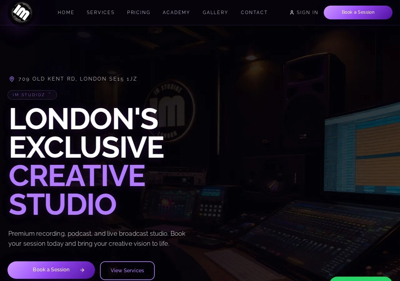 Recording Studio Website