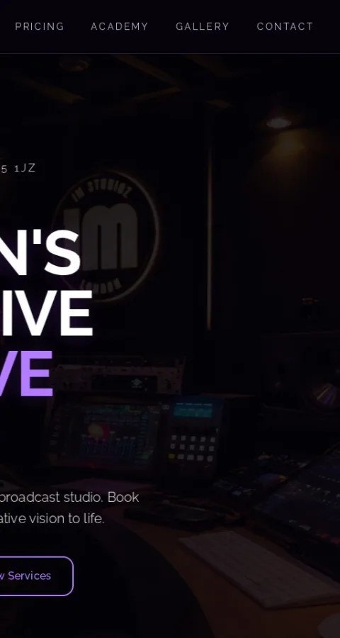Recording Studio Website — view 5